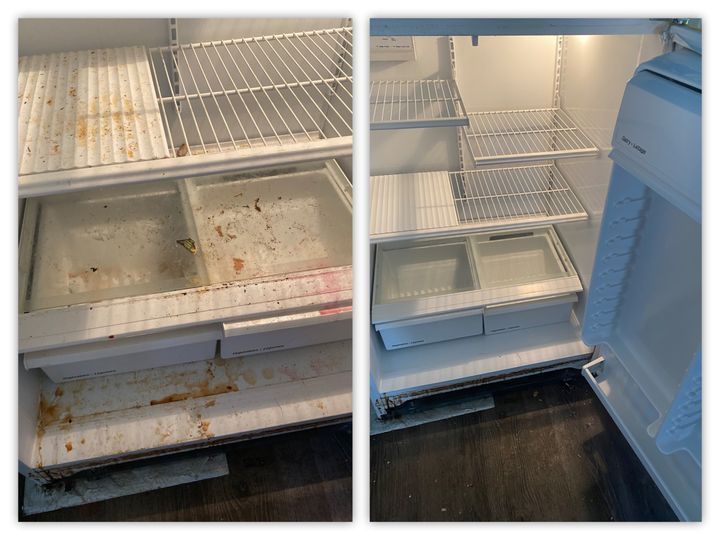 Refrigerator before and after cleaning