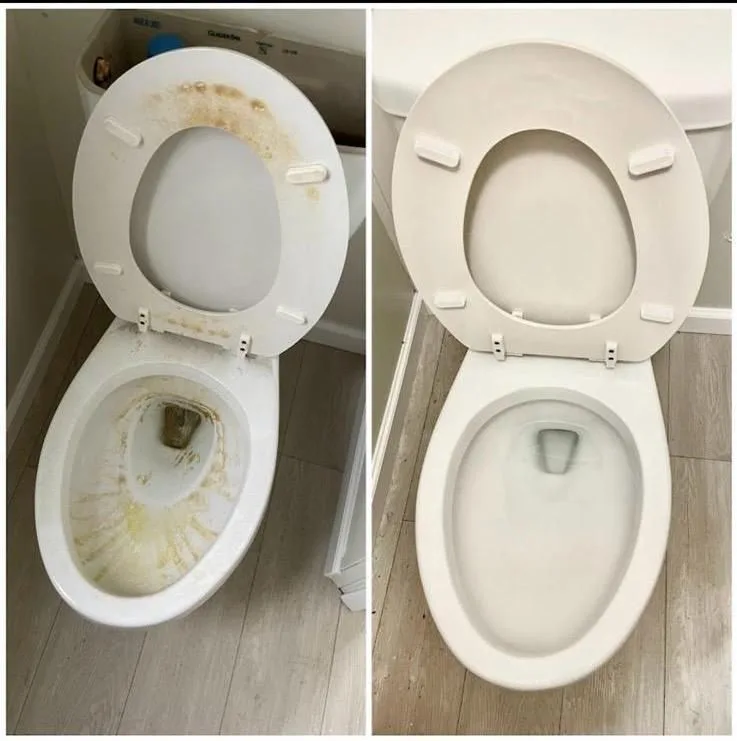 Toilet before and after cleaning